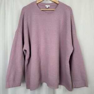J Jill Chenille Pullover Sweater Size 3X Purple Lilac Spring Soft Plush Pastel